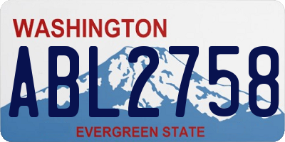 WA license plate ABL2758