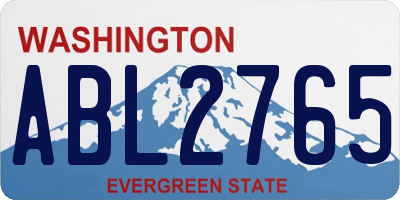 WA license plate ABL2765
