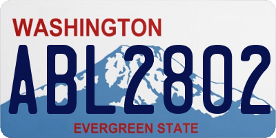 WA license plate ABL2802