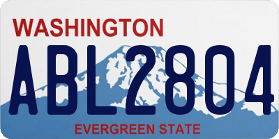 WA license plate ABL2804