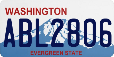 WA license plate ABL2806