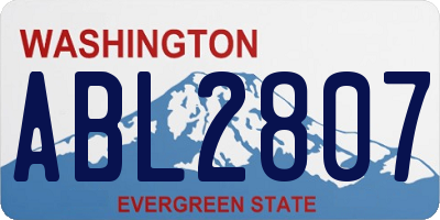 WA license plate ABL2807