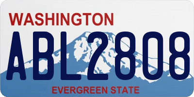 WA license plate ABL2808
