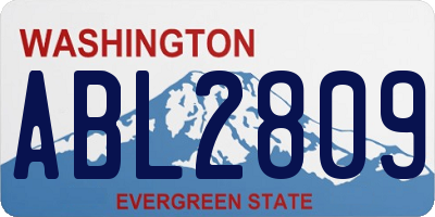 WA license plate ABL2809