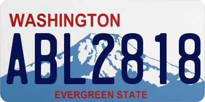 WA license plate ABL2818