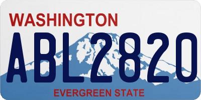 WA license plate ABL2820