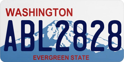 WA license plate ABL2828