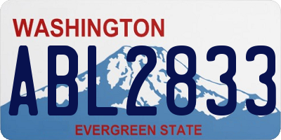 WA license plate ABL2833