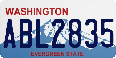 WA license plate ABL2835