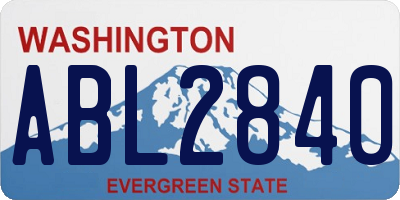 WA license plate ABL2840