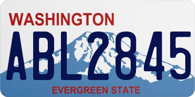 WA license plate ABL2845