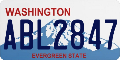 WA license plate ABL2847