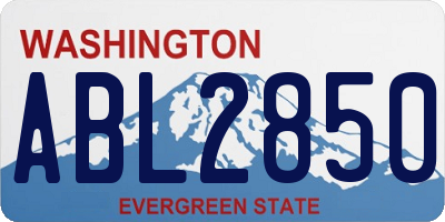 WA license plate ABL2850