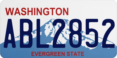 WA license plate ABL2852