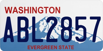 WA license plate ABL2857