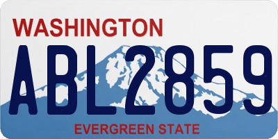 WA license plate ABL2859