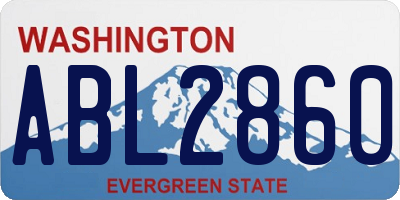 WA license plate ABL2860