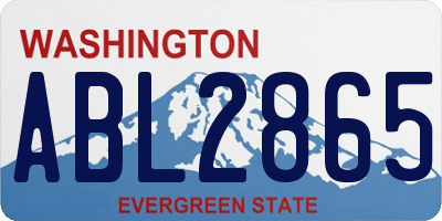 WA license plate ABL2865