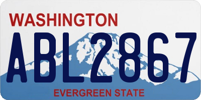WA license plate ABL2867
