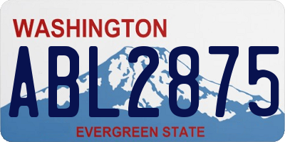 WA license plate ABL2875