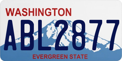 WA license plate ABL2877