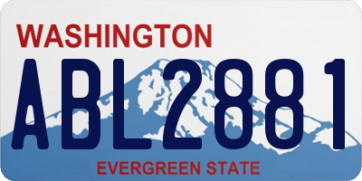 WA license plate ABL2881