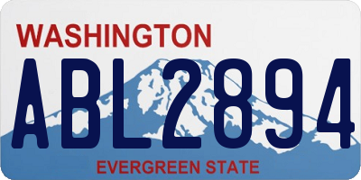 WA license plate ABL2894