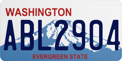 WA license plate ABL2904