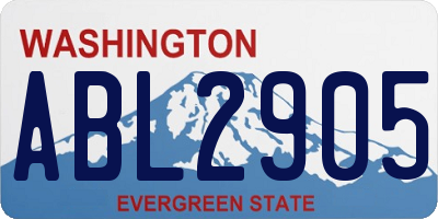 WA license plate ABL2905