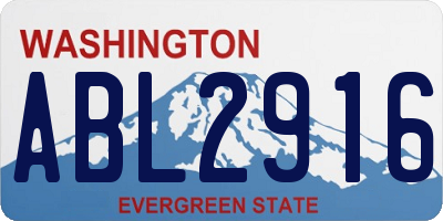 WA license plate ABL2916