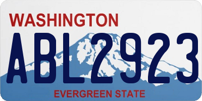 WA license plate ABL2923
