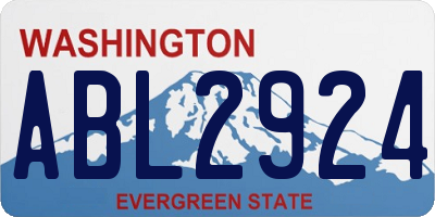 WA license plate ABL2924