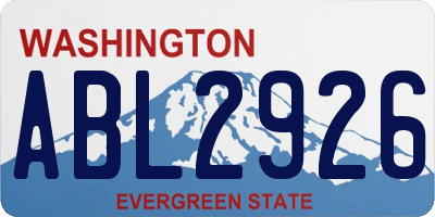 WA license plate ABL2926