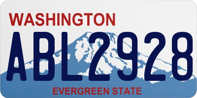WA license plate ABL2928