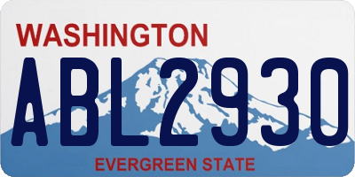 WA license plate ABL2930