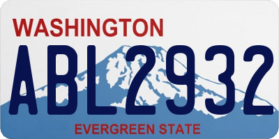 WA license plate ABL2932