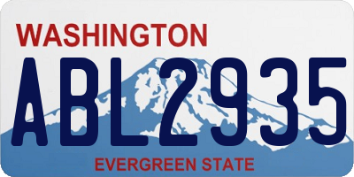 WA license plate ABL2935