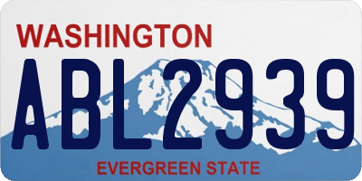 WA license plate ABL2939