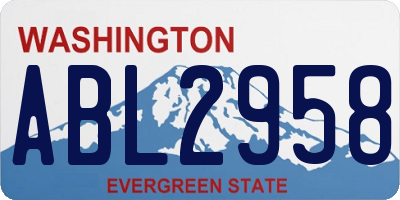 WA license plate ABL2958