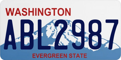 WA license plate ABL2987