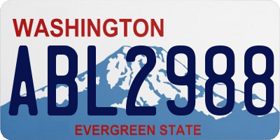 WA license plate ABL2988