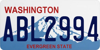 WA license plate ABL2994