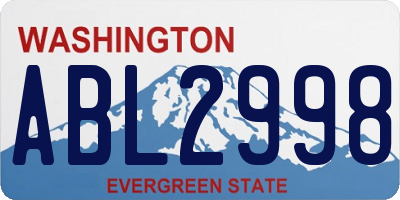 WA license plate ABL2998