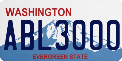 WA license plate ABL3000