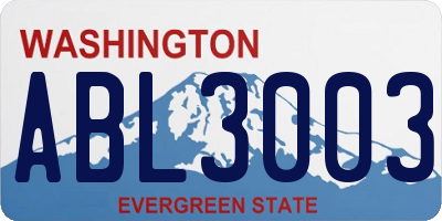 WA license plate ABL3003