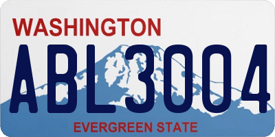 WA license plate ABL3004