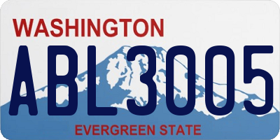 WA license plate ABL3005