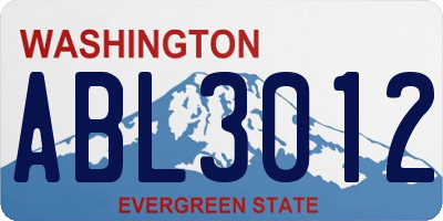 WA license plate ABL3012
