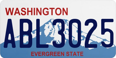 WA license plate ABL3025