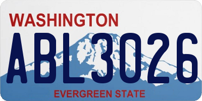 WA license plate ABL3026
